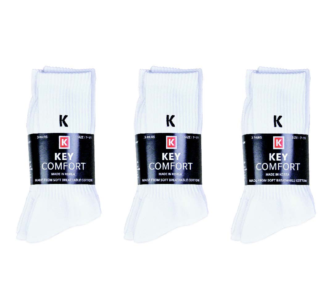 KEY Comfort Crew Socks – 3 Pairs (Color Select)