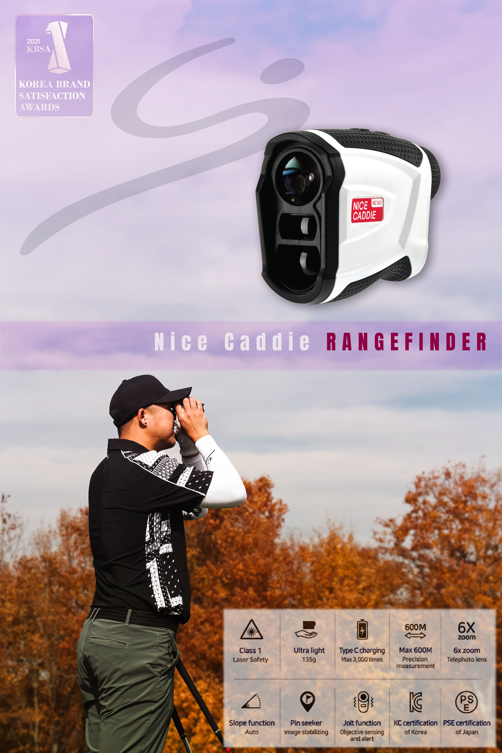 Golf Laser Rangefinder White