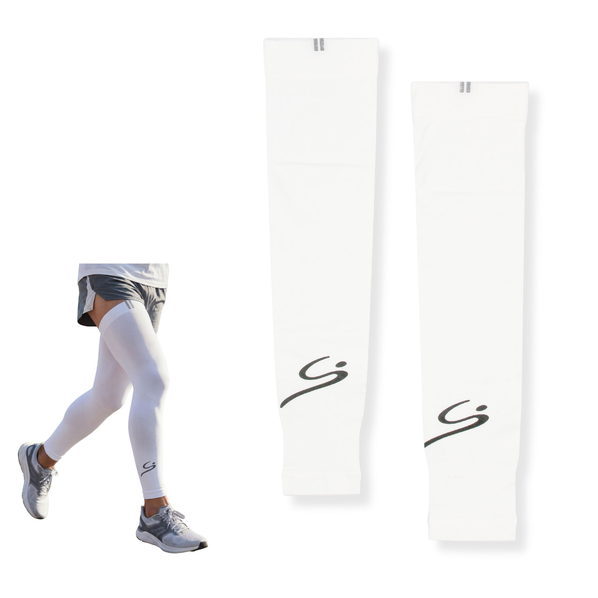 Sun Protection Leg Sleeves – White