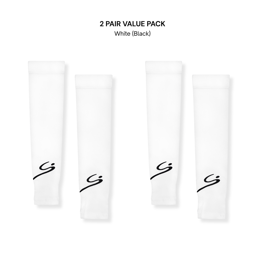 Sun Protection Arm Sleeves - 2 Pair Value Pack - White
