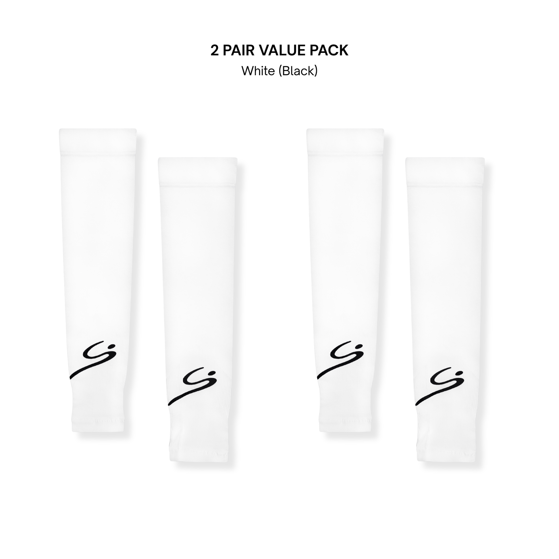 Sun Protection Arm Sleeves - 2 Pair Value Pack - White
