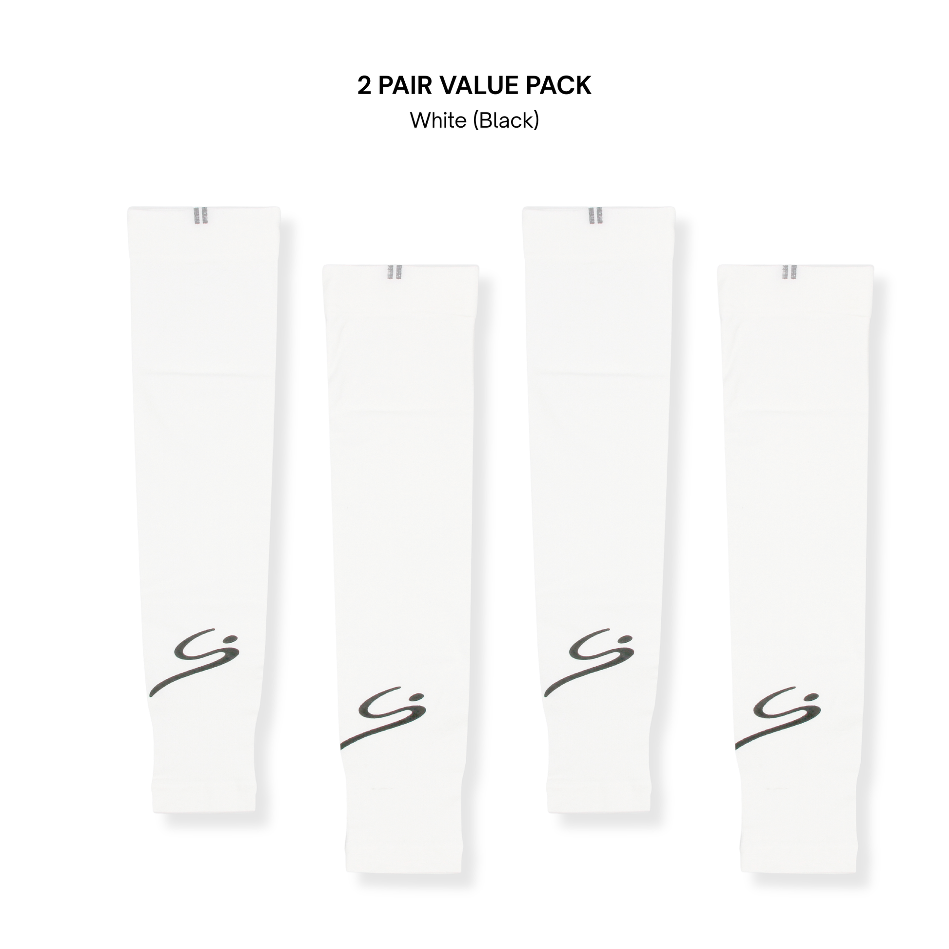 Sun Protection Leg Sleeves - 2 Pair Value Pack - White