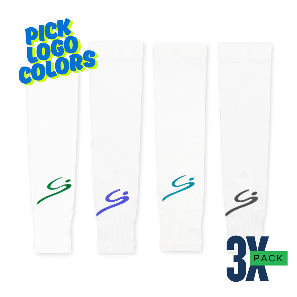 3x Pack – White Sun Sleeves (Pick Logo Colors)
