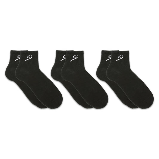 Men's Ribbed Ankle Sock 3-Pack - Black/Grey/White