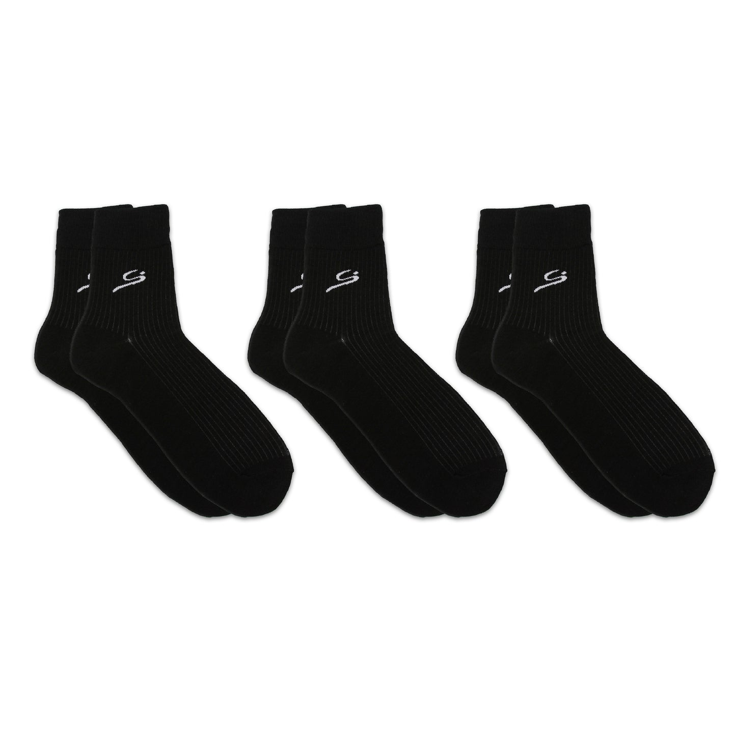 Men's Ribbed Crew Sock 3-Pack - Beige/Black/Grey/Navy