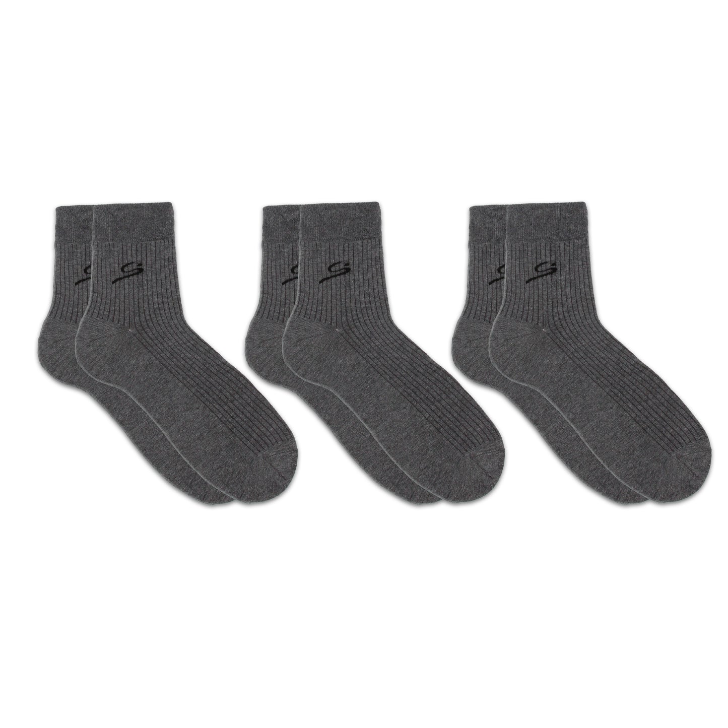 Men's Ribbed Crew Sock 3-Pack - Beige/Black/Grey/Navy