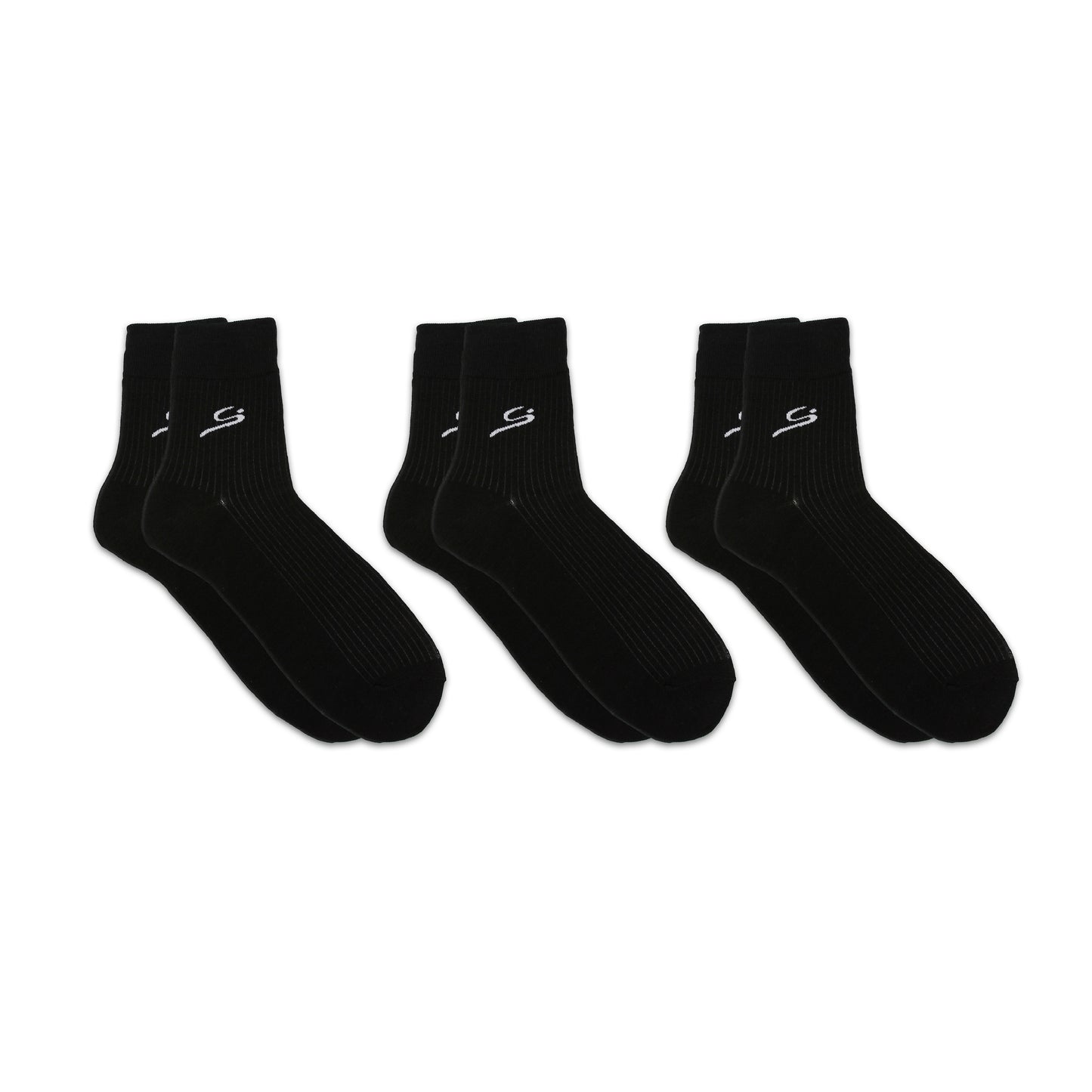 Men's Ribbed Crew Sock 3-Pack - Beige/Black/Grey/Navy