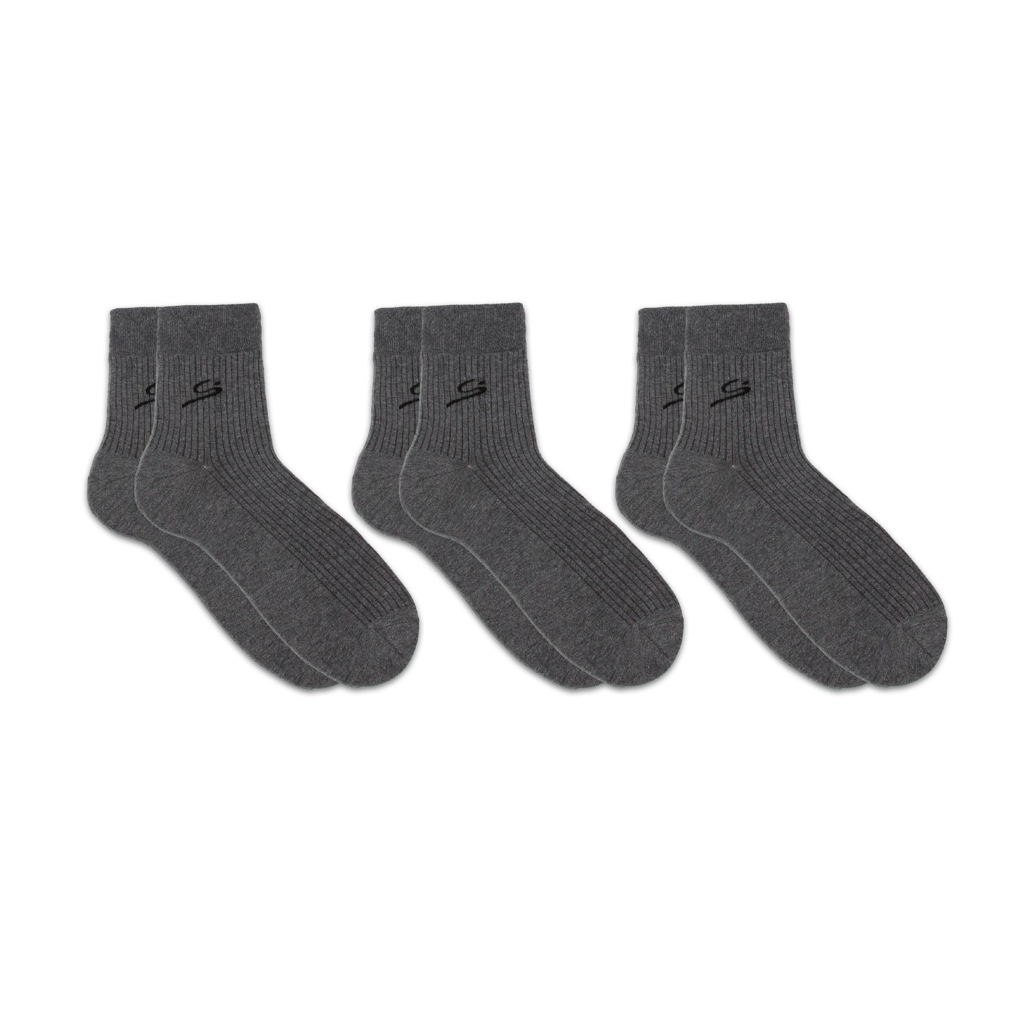 Men's Ribbed Crew Sock 3-Pack - Beige/Black/Grey/Navy