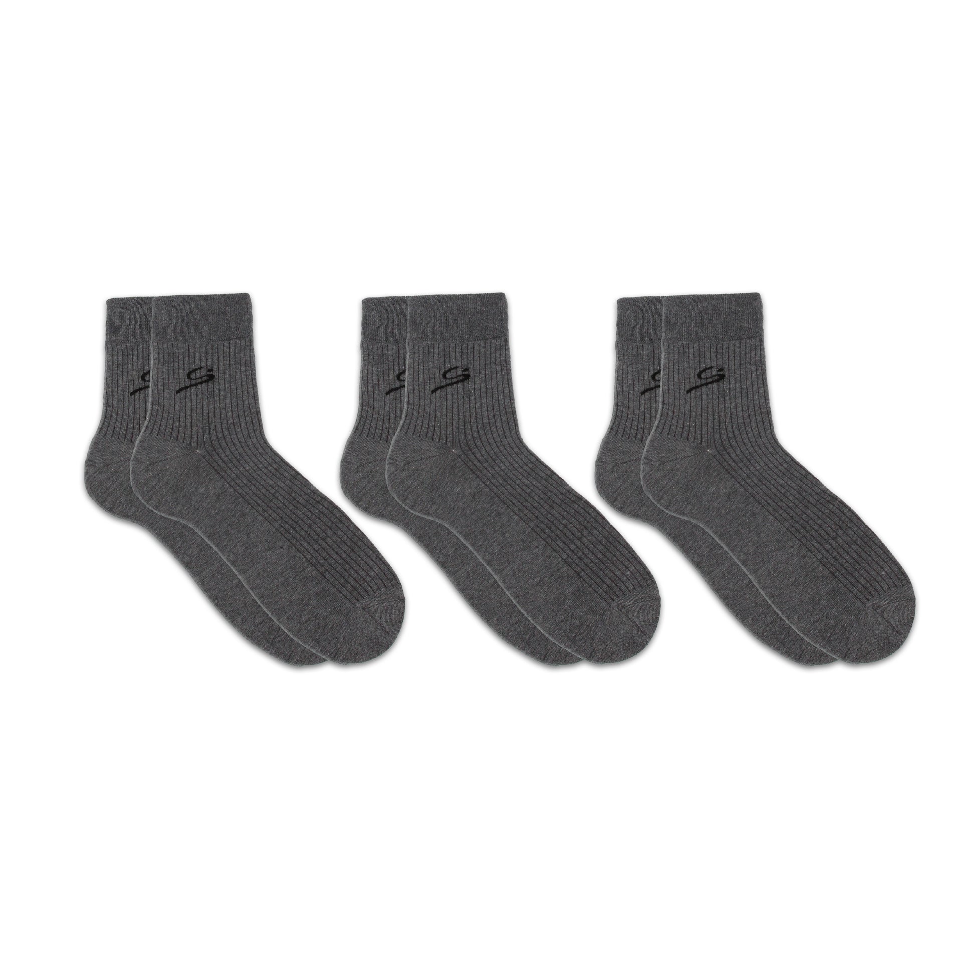 Ribbed Crew Socks [Medium] – 3 Pairs (Color Select)