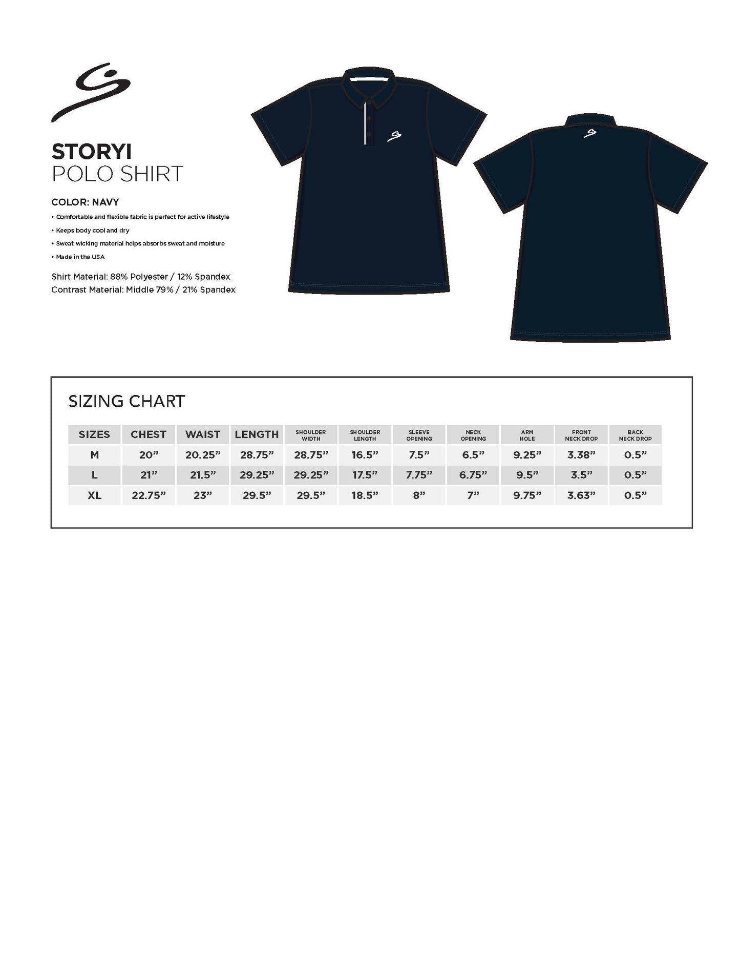 Athletic Polo Shirt Navy